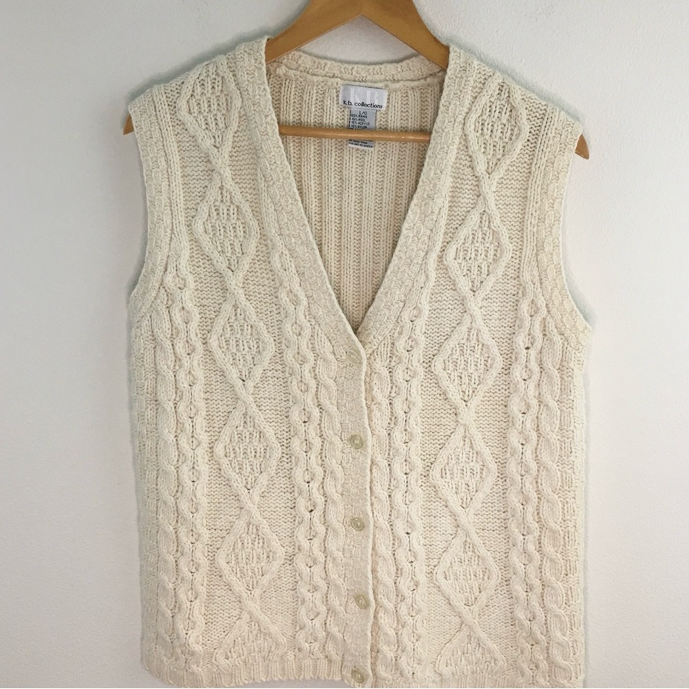 K.B. Collections | Cream Knit Sweater Vest